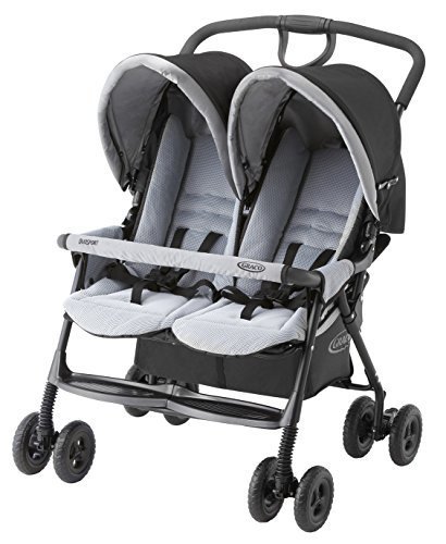GRACO (グレコ) デュオスポーツ ジェミニブラック 二人乗りベビーカー (背面タイプ) 専用レインカバー付き 67048,2人乗りベビーカー,