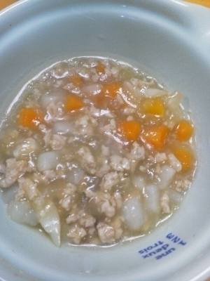 離乳食後期~かぶとにんじんのりんごおろし和え,離乳食,りんご,