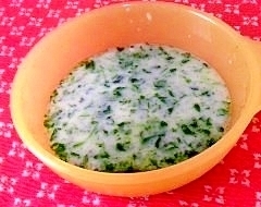 離乳食初期 ほうれん草のミルク粥,離乳食,ミルク,
