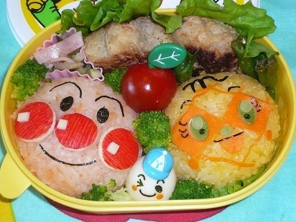 アンパンマンとメロンパンナちゃん弁当,アンパンマン,お弁当,キャラ弁