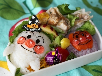 アンパンマンおばけ&ランタンハロウィンのお弁当,アンパンマン,お弁当,キャラ弁