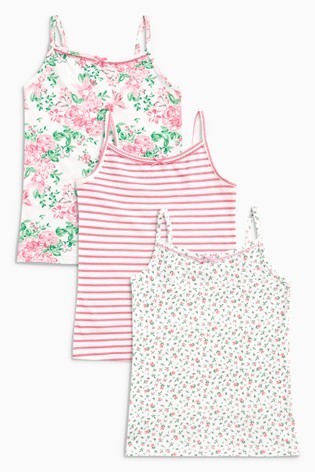 ピンク - フローラル タンクトップ 3 枚パック,子ども,肌着,おすすめ