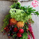 玄関 花 誕生日 結婚祝い お礼 歓送迎 ドライフラワー リース スワッグ 『おまかせスワッグ』 生花 楽天ランキング1位,母の日,楽天,