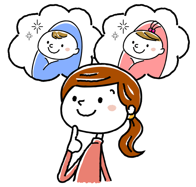 赤ちゃんの性別を考えるママ,妊娠18週,赤ちゃん,
