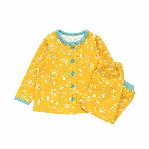 ampersand(アンパサンド) Girl’sスノーマン柄キルトパジャマ イエロー 120cm,ベビーパジャマ,