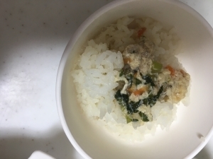 離乳食完了期☆小松菜と細ごぼうの玉子丼(*^^*),離乳食,ごぼう,