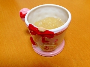 離乳食に林檎ジャム:*・'(*゚▽゚*)'・*:.,離乳食,りんご,