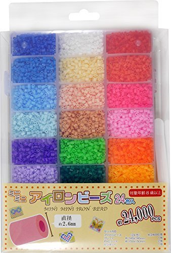 創&遊 プレート・図案付き ミニミニ アイロンビーズ 24色セット 各色約1000粒入り AB-3000-01,自由研究,工作,小学生