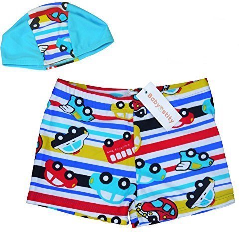【Babystity】 子供 ベビー 男の子 水着 帽子 2点セット (80cm-100cm) KR-SWI000,男の子,水着,