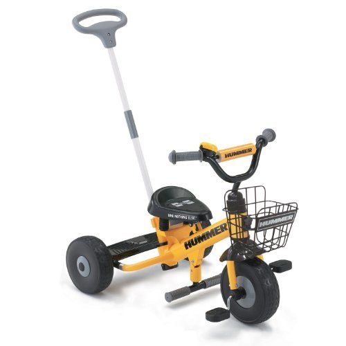 HUMMER(ハマー) 幼児/子供用三輪車 【手押し棒/前カゴ付き】 イエロー HUMMER TRICYCLE 73723-0799,三輪車,人気,