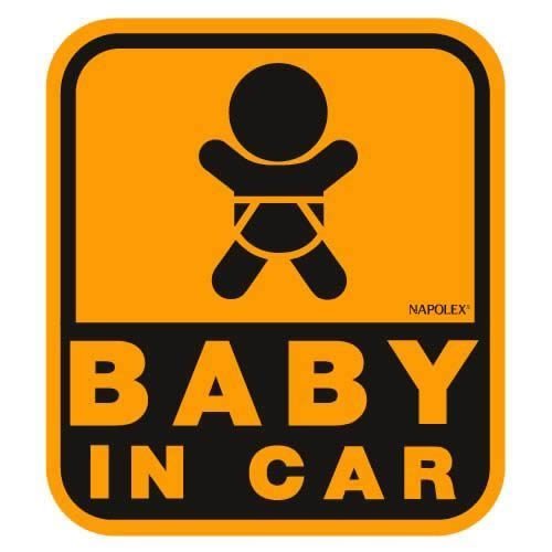 ナポレックス 傷害保険付き BABY IN CAR セーフティーサイン 【マグネットタイプ(外貼り)】 SF-32,ベビーインカー,ステッカー,