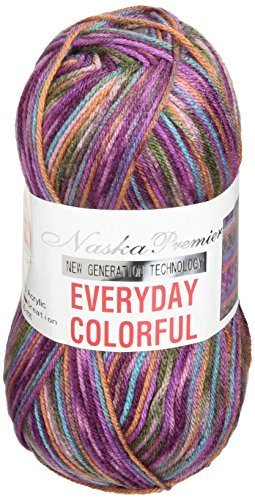 NASKA企画 ナスカプレミア エブリデイ カラフル 毛糸 並太 col.312 パープル 系 100g 約250m N-57,手作り,スマホケース,
