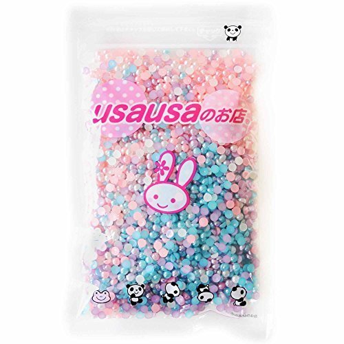 usausaのお店 カラフルパールイミテーション フラットバック 3000個セット(4mm) デコパーツ ピンク・ブルー・パープル・ホワイト(B230),手作り,スマホケース,