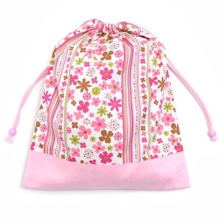 お着替えラクラク巾着(大サイズ)・体操服袋 スカンジナビアのフラワーパーク(ピンク) × オックス・ピンク 日本製 N3361100,着替え,袋,
