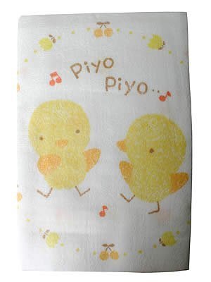 表パイル裏ガーゼ正方形バスタオル 100×100cm PIYOPIYO柄,赤ちゃん,バスタオル,おすすめ