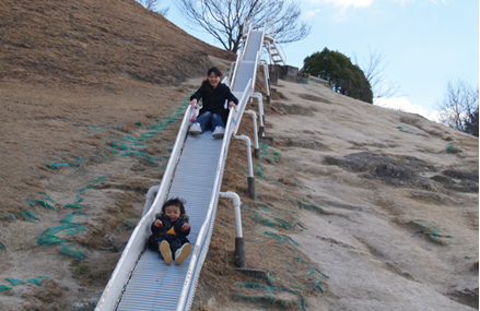 グリーンピアせとうちの子供の国のローラー滑り台,アスレチック,広島,