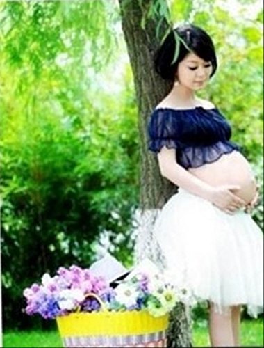 Richappy マタニティ フォト ドレス 衣装 写真 撮影 (.紺, マタニティ),マタニティフォト,衣装,