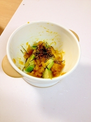 アボカドとカボチャのサラダ☆離乳食 ,離乳食,アボカド,
