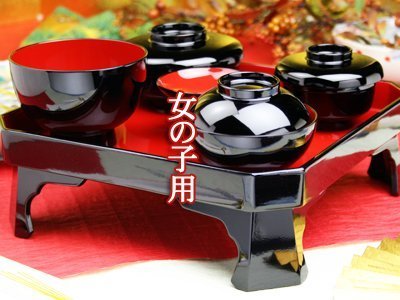 お食い初め食器セット 女の子用お膳1器5 歯固めの石 レシピ やり方付,お食い初め,食器,