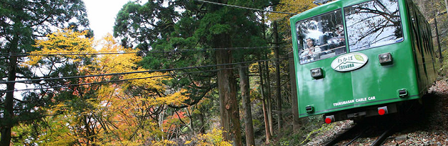 筑波山のケーブルカー,茨城,紅葉,スポット