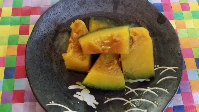 レンジでkぼちゃの煮付け,時短,簡単,レシピ
