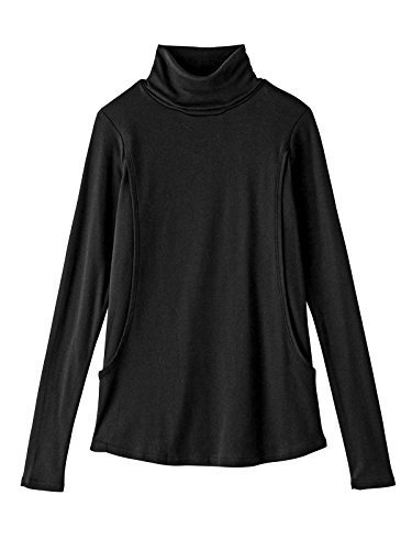 Angeliebe エンジェリーベ 授乳 口 付 やわらか フライス タートル ネック T シャツ S ~ M ブラック,授乳口付きトップス,選び方,おすすめ