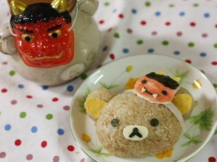鬼面リラックマ,キャラ,おにぎり,レシピ