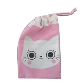 ねこの手作り巾着袋,小学校,入学準備,手作り