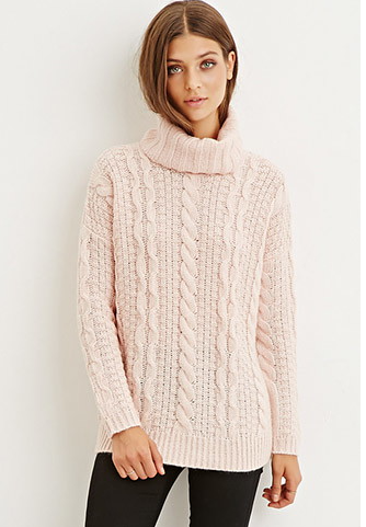 ケーブルニットを着た女性,プチプラ,ママ,FOREVER21