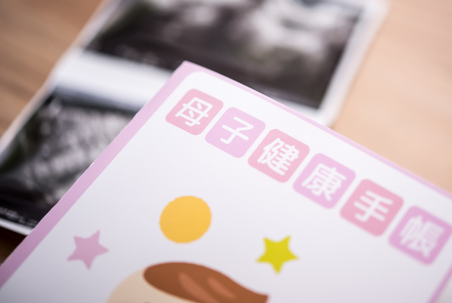 母子手帳とエコー写真,妊娠26週,