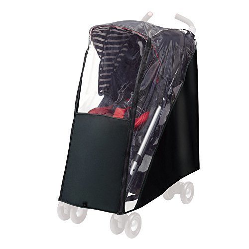 Aprica (アップリカ) スティック レインカバー(STICK rain cover) ブラックBK 純正品 フロントオープン式 (雨・風・寒さ対策) 98836 【環境ホルモン対応】,ベビーカー ,レインカバー,