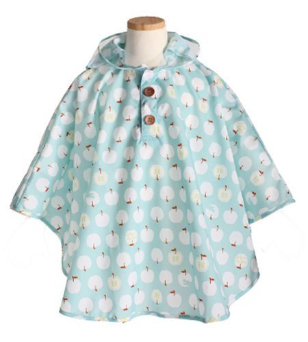 クッカヒッポ 子供用 レインポンチョ リンゴ 全3色 キッズポンチョ サックス 90 収納バッグ付き 83162,保育園,入園準備,