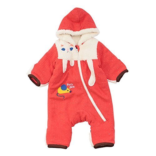 (プチジャム)Petitjam ねこさんとねずみさんのジャンプスーツ防寒/カバーオール 90 レッド,カバーオールとは,