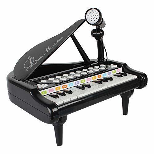 RASTAR キッズ 可愛いピアノおもちゃ 電子ミニピアノ 音楽おもちゃ キズキーボード 電子ミニキーボード 多機能音楽玩具 子供ピアノ 赤ちゃんピアノ オモチャのピアノ 知育玩具 誕生日 子供の日 (ブラック),おもちゃ,ピアノ,