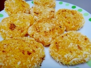 離乳食後期*手づかみ*揚げないかぼちゃコロッケ,手づかみ食べ,
