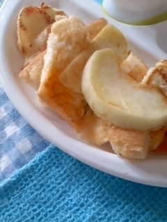 *☆離乳食幼児食・焼きりんごのフレンチトースト☆*,手づかみ食べ,