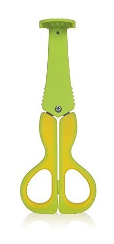キッズミー 切る・つぶす・すくうが1本でできる3WAY かんたん離乳食はさみ 【日本正規品】 離乳食調理器具 ライム,離乳食,そうめん,