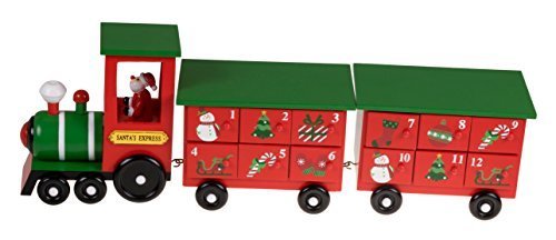クリスマス24日Advent Calendar | Santa 's Express Trainクリスマス装飾テーマペイント木製|メジャー17.25 ,クリスマス,アドベントカレンダー,