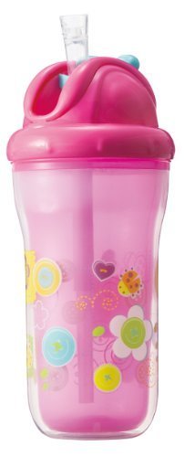 Nuby インシュレイテッドフリップイットボトルクリア 270ml フラワー 【マグ】【2重構造】FDNB960903,ストローマグ,おすすめ,