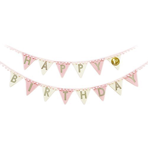 ノルコーポレーション メモリコ ゴールド memorico gold スペシャルバースデーガーランド ピンク,1歳誕生日,飾り付け,