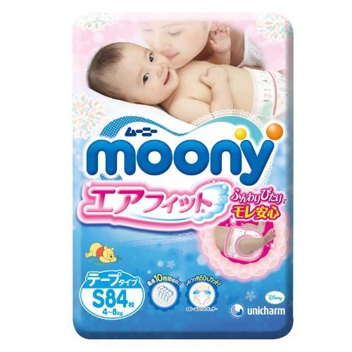 ムーニー エアフィット Sサイズ 84枚 (テープタイプ),おむつ,Sサイズ,