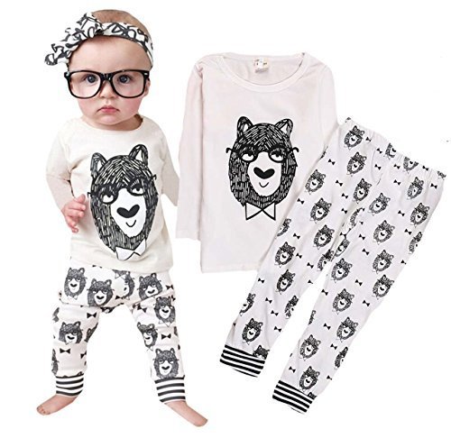 (ケイグラッソ) キッズ Tシャツ & パンツ 上下 2点セット クマ 長袖 半袖 ウエスト ゴム 仕様 セットアップ 子供服 ベビー パジャマ 普段着 ユニセックス 70 80 90 100 110 120 (02. (長袖) 80),子供服,90,