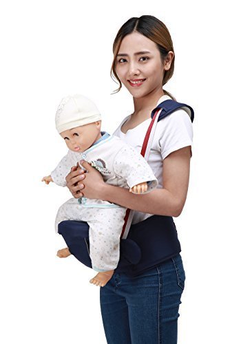 Zaitun ベビー 抱っこひも ウエストキャリー ヒップシート 肩ストラップ付き ベビーキャリーア 赤ちゃん 調整可 軽量 パッド入り 腰負担軽減 メッシュ 素材 4way(新生児~3歳まで) (ダークブルー),ヒップシート,