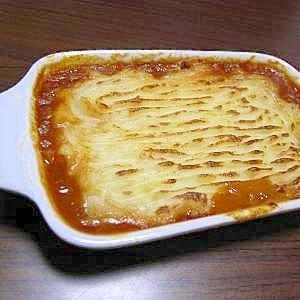 大人も離乳食も!マッシュポテトグラタン,離乳食,ミートソース,