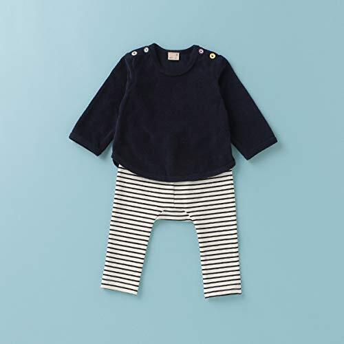 パイルプルオーバー×総柄レギンスセット 紺 70,ベビー服,ブランド,