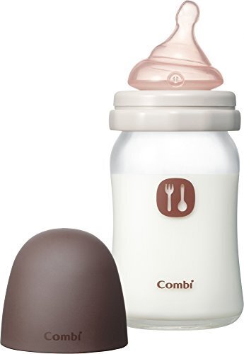 コンビ テテオ 授乳のお手本 LiCO 哺乳びん 耐熱ガラス製 160ml (Sサイズ乳首付) モカ,哺乳瓶,