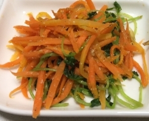 10分でできる簡単副菜!にんじんと豆苗のおひたし風,時短レシピ,副菜,
