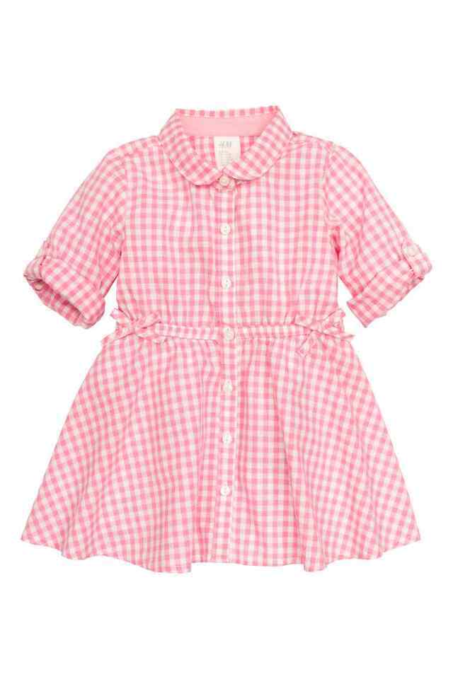 コットンシャツドレス|H&M,ベビー服,海外ブランド,