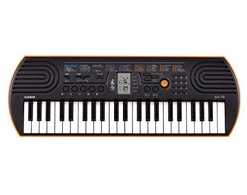 CASIO 44ミニ鍵盤 電子キーボード SA-76 ブラック&オレンジ,クリスマス,おもちゃ,定番