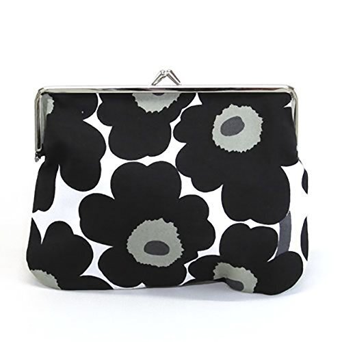 マリメッコ PUOLIKAS KUKKARO MINI UNIKKO ミニウニッコ柄 がま口 コットンパース マルチポーチ 小物入れ 037773 030 white/black/olive [並行輸入品],母子手帳ケース,おすすめ,